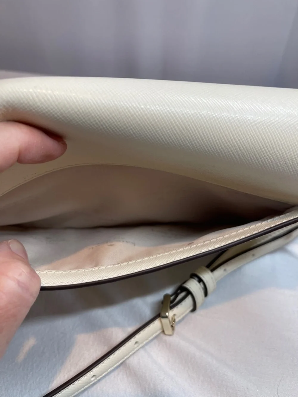 Kate Spade Sadie Envelope Crossbody Ivory Saffiano Leather Bag